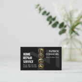 Dak Silhouette Handyman Gereedschappen Rand Visitekaartje (Staand voorkant)