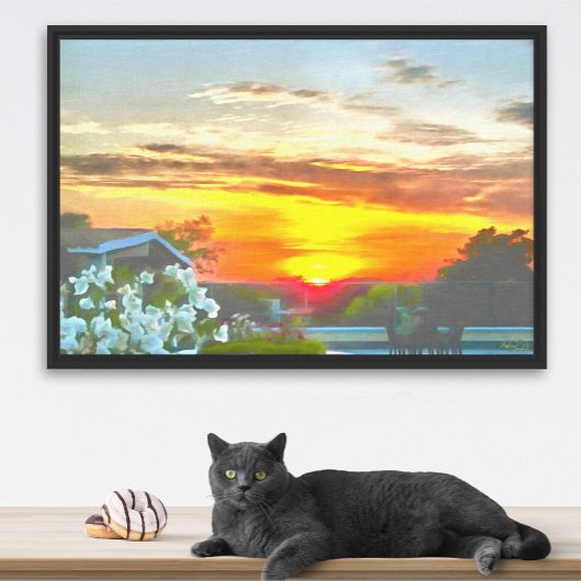 Dak Sunset 2295 Kunst Canvas Afdruk