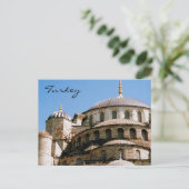 dak van blauwe moskee briefkaart (Staand voorkant)