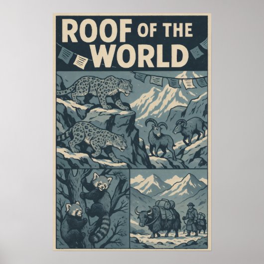 Dak van de Wereld – Himalaya Wildeleven Stripverha Poster (Voorkant)