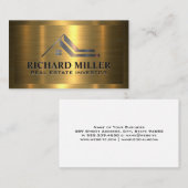 dak voor onroerend goed | Metaalgoud op goud Visitekaartje (Voorkant / Achterkant)