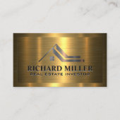 dak voor onroerend goed | Metaalgoud op goud Visitekaartje (Voorkant)
