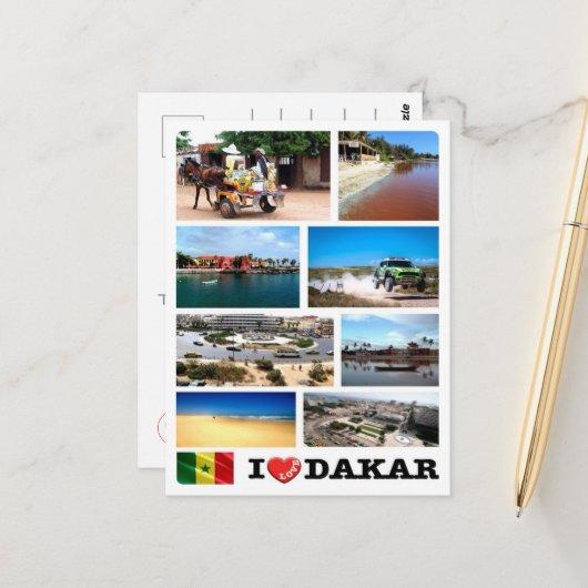 Dakar I Love - Senegal - Briefkaart (Voorkant / Achterkant in situ)
