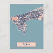 Dakar Senegal Afrika Winderige Stad Kaart Reizen (Voorkant)