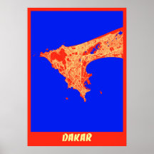 Dakar - Senegal Retro City Map