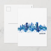 Dakar Senegal Skyline Blue Feestdagenkaart (Voorkant / Achterkant)