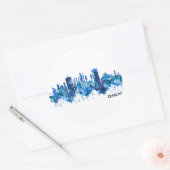 Dakar Senegal Skyline Blue Ronde Sticker (Envelop)