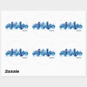 Dakar Senegal Skyline Blue Ronde Sticker (Vel)