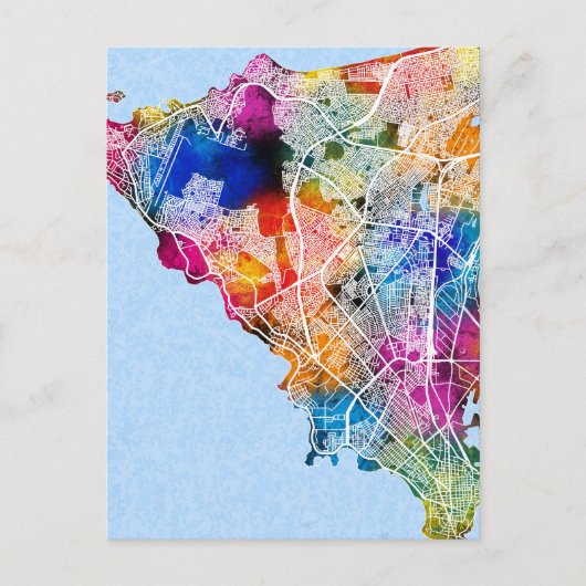 Dakar Senegal Stadsplattegrond Briefkaart (Voorkant)