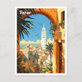 Dakar Senegal Vintage Illustratie Reizen Briefkaart (Voorkant)