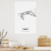 Dakar, Senegal (zwart op wit) Poster (Keuken)