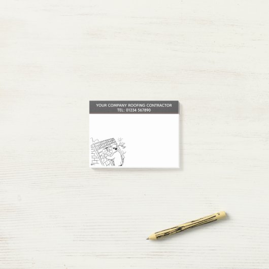 Dakbedekking Aannemer Cartoon Thema te personalise Post-it® Notes (Op bureau)