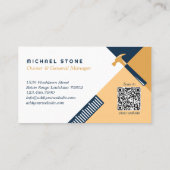 Dakbedekking Bouw Huis Verbetering Tools Logo Visitekaartje (Achterkant)