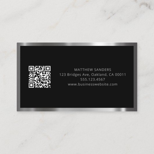 Dakbedekking Constructie Amerikaanse vlag QR Code Visitekaartje (Achterkant)