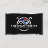 Dakbedekking Constructie Amerikaanse vlag QR Code Visitekaartje (Voorkant)