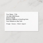 Dakbedekking constructie Moderne Visitekaartjes (Achterkant)