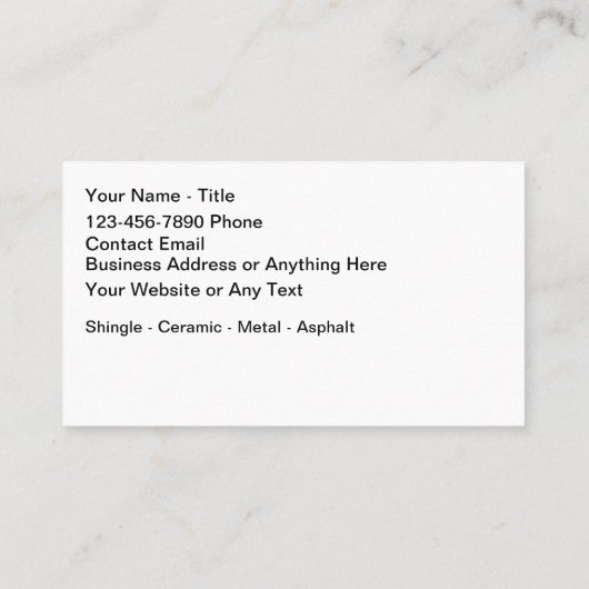 Dakbedekking constructie Moderne Visitekaartjes (Achterkant)