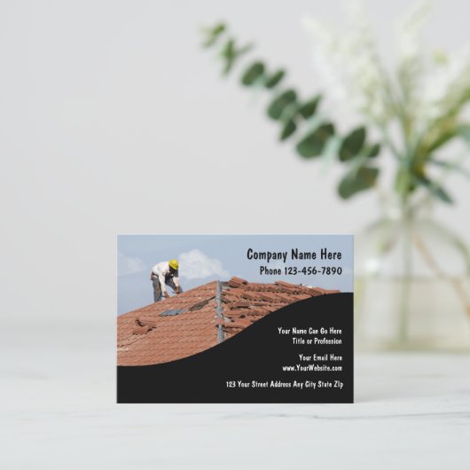 Dakbedekking constructie Tegels groot ontwerp Visitekaartje (Staand voorkant)