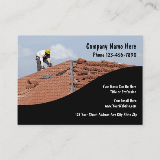 Dakbedekking constructie Tegels groot ontwerp Visitekaartje (Voorkant)