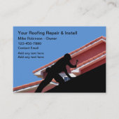 Dakbedekking en bouwreparatie installeren visitekaartje (Voorkant)