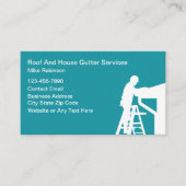 Dakbedekking en huis goten thema bouw visitekaartje (Voorkant)
