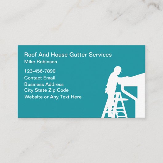Dakbedekking en huis goten thema bouw visitekaartje (Voorkant)