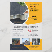 Dakbedekking en reparatie Business Geel Flyer (Voorkant)