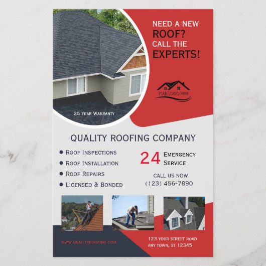 Dakbedekking en reparatie Business Red Flyer (Voorkant)