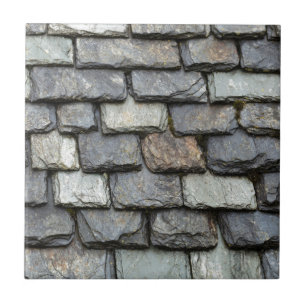 dakbedekking met borden van leisteen tegeltje