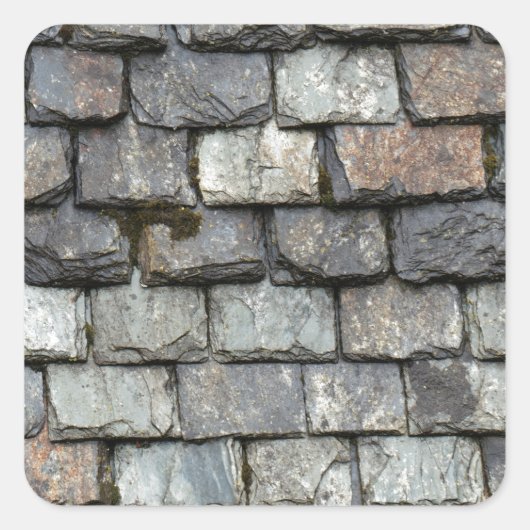 dakbedekking met borden van leisteen vierkante sticker (Voorkant)