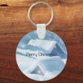 Dakbedekking met glitterende sneeuw sleutelhanger (Voorkant)