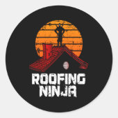 Dakbedekking Ninja Aannemer Ronde Sticker (Voorkant)