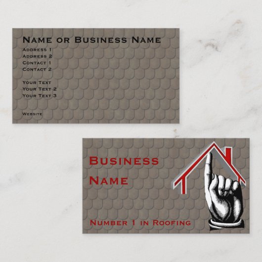 Dakbedekking nummer 1 Visitekaartje (Voorkant / Achterkant)