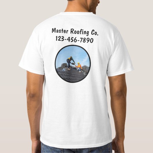 Dakbedekking Roofer Service Medewerker Werk Shirte T-shirt (Achterkant)