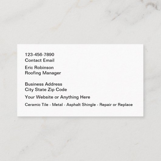 Dakbedekking Service Modern Visitekaartjes Design (Achterkant)