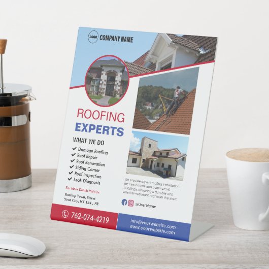 Dakbedekking Services Aangepast voetstuk Reclamebord Met Voetstuk (Insitu)