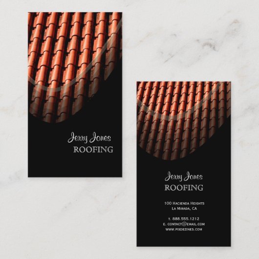 Dakbedekking, Spaanse tegels/doe-het-zelftijden Visitekaartje (Voorkant / Achterkant)