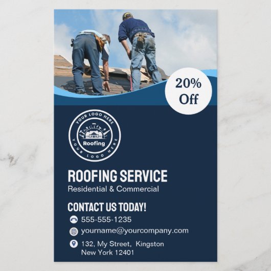 Dakbedekkingsbedrijf | Aangepaste logo-services Flyer (Voorkant)