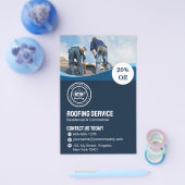 Dakbedekkingsbedrijf | Aangepaste logo-services Flyer (Enkel)