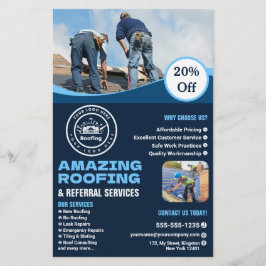 Dakbedekkingsbedrijf | Aangepaste logo-services Flyer
