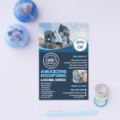 Dakbedekkingsbedrijf | Aangepaste logo-services Flyer (Enkel)