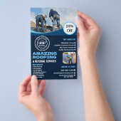 Dakbedekkingsbedrijf | Aangepaste logo-services Flyer (Hand)