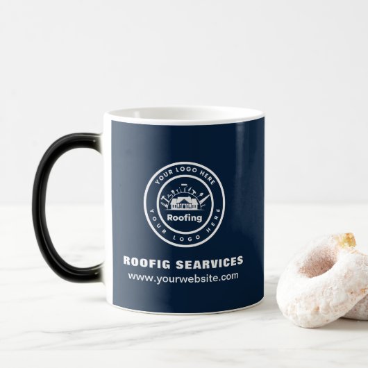 Dakbedekkingsbedrijf | Aangepaste logo-services Magische Mok (Met donut)