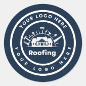 Dakbedekkingsbedrijf | Aangepaste logo-services Ronde Sticker (Voorkant)