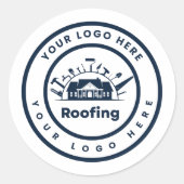 Dakbedekkingsbedrijf | Aangepaste logo-services Ronde Sticker (Voorkant)