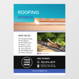 Dakbedekkingsservices op maat raamsticker