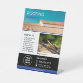 Dakbedekkingsservices op maat reclamebord met voetstuk (Voorkant)