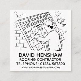 Dakbediende of dakbedekker vierkante visitekaartje
