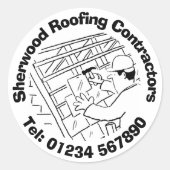 Dakbedrijf Dakreparatie & Bouw Ronde Sticker (Voorkant)