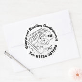 Dakbedrijf Dakreparatie & Bouw Ronde Sticker (Envelop)